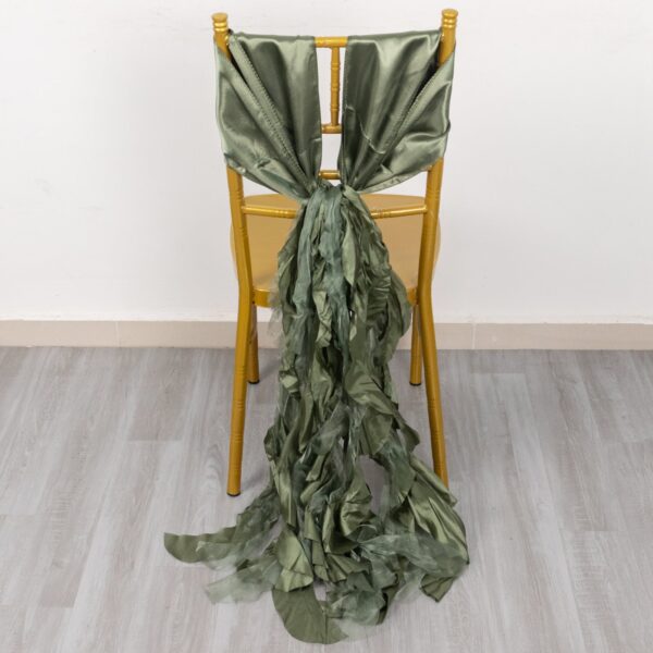 Only 7.19 usd for 5 Pack Dusty Sage Green Curly Willow Chiffon Satin Chair  Sashes Online at the Shop